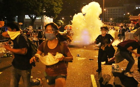 The report says police used tear gas in Admiralty and Central repeatedly in an attempt to disperse crowds on September 28. Photo: Sam Tsang