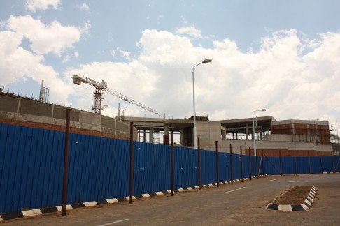 Victoria Falls Airport's new terminal is being built by China Jiansu. Picture: Jenni Marsh