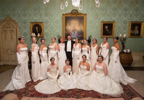 Debutantes of The London Season 2014 pose at the Highclere Castle.