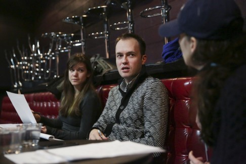 Jeri Frederickson (left), Derek Bertelsen and Eileen Byrne-Richards discuss 
actors who have auditioned for The One That’s a Play. Photo: TNS