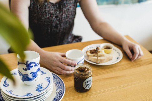 Progin with her porcelain products and home-made onion jam