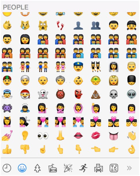 The colours of emojis. 