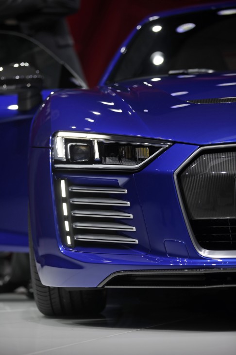 A detail from Audi's electronic R8 e-Tron. Photo: Bloomberg