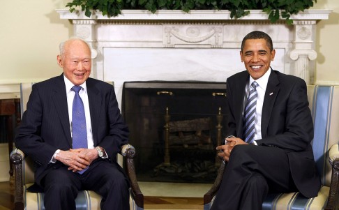 Lee Kuan Yew and Barack Obama, pictured together in 2009. Photo: AFP