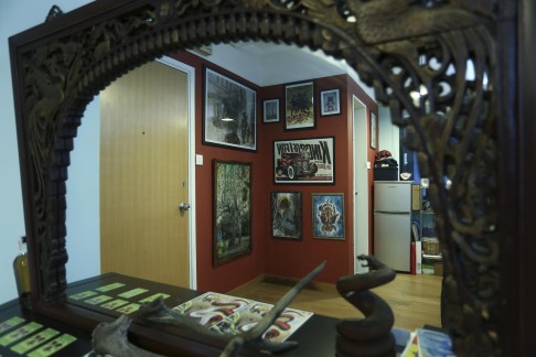 The interior of Rob Kelly's tattoo parlour.