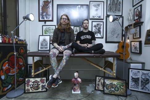 Ross Turpin (left, in glasses) and Rich Phipson at their studio.