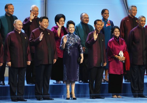 Widodo (front third right) first met Xi (front second left) at the Asia-Pacific Economic Cooperation (Apec) summit in Beijing in November. Photo: Reuters