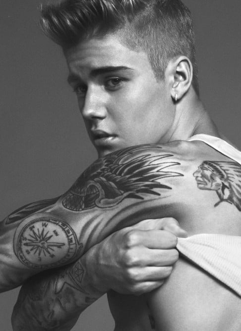 Justin Bieber modelled underwear for Calvin Klein.