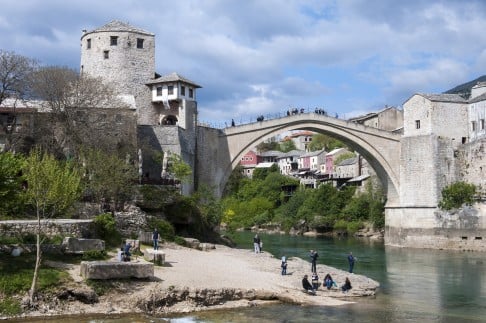 Mostar's 16th-century high-browed bridge.
