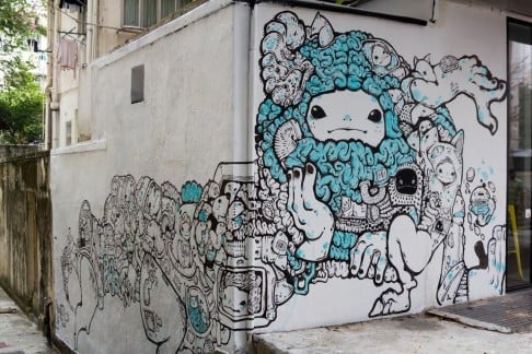 A mural by artist Bao Ho, painted as part of a HKwalls event.