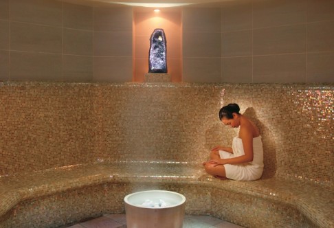 Amethyst crystal steam room at Oriental Spa