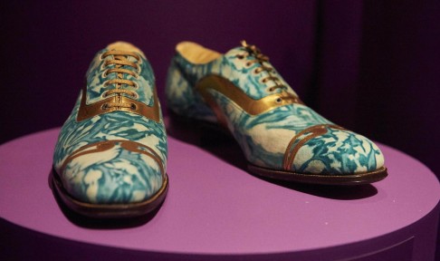 Gilded and marbled leather men's shoes from the 1920s.