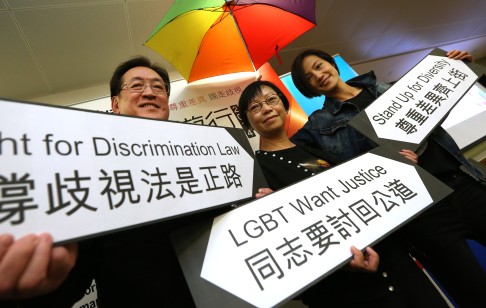 Dr York Chow (left) has lamented a lack lawmakers' support for a proposal to outlaw discrimination based on sexual orientation. Photo: Nora Tam