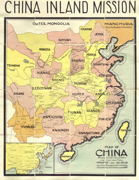 A map created by the China Inland Mission in 1948.