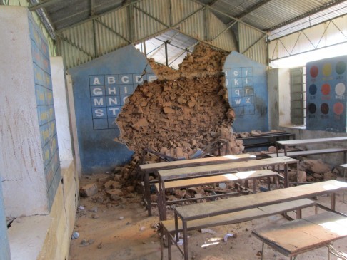 Earthquake damage at Shree Birendra Secondary School, Nuwakot. Photo: Room to Read