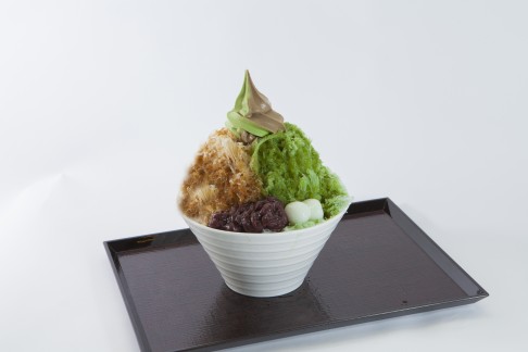 Uji kin ice with matcha and brown sugar syrup from Nakamura Tokichi.