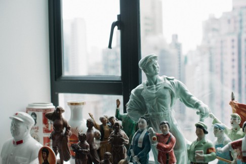 Her 20-year-old collection of wooden and porcelain Chinese figurines.