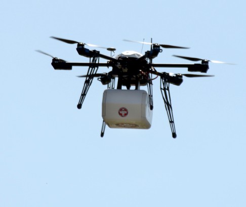 A drone delivers prescription medication in Vancouver on July 17. As their commercial and civilian use increases, drones can be applied in various field from agriculture to surveillance. Photo: AP