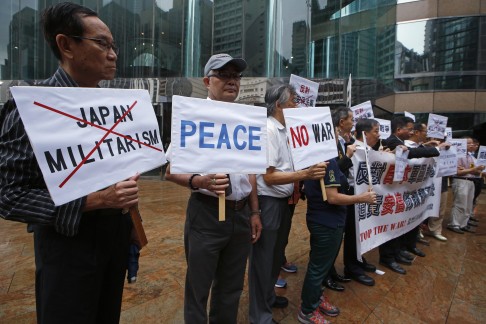 Alliance Against Resurgence of Japanese Militarism members. Photo: Sam Tsang