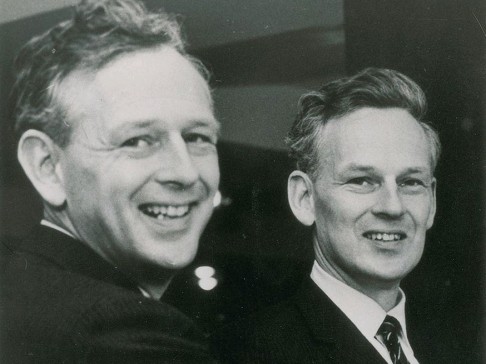 Ross (left) and Norris McWhirter, the founding editors.