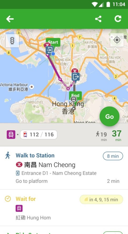 Citymapper offers real-time updates as well as providing newly configured routes for those who lose their way. Photo: SCMP Pictures