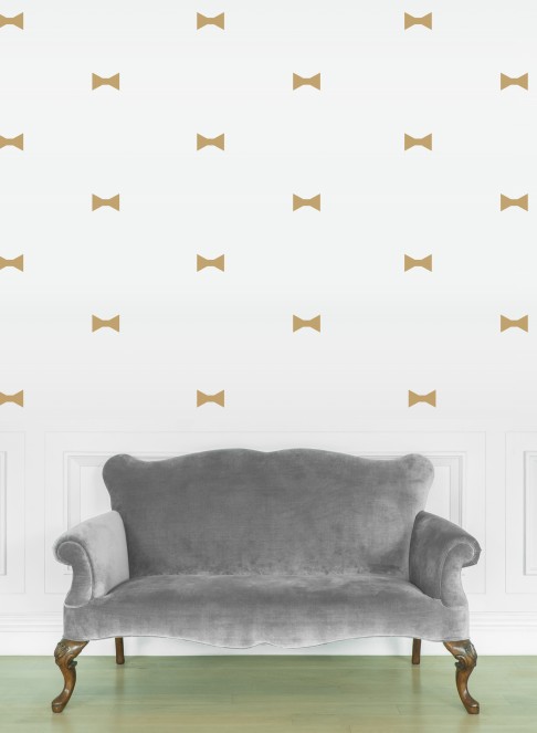 Removable wall decals such as bow ties are an option for renters.