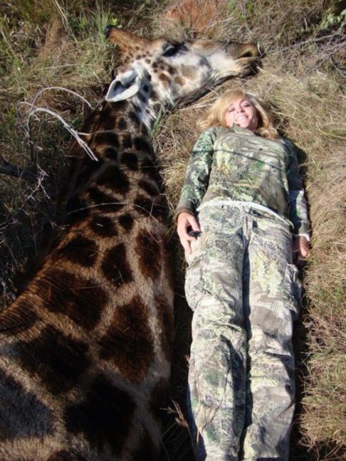 When comedian Ricky Gervais recently posted a tweet about this five-year-old photo of hunter Rebecca Francis next to a giraffe she had just killed, she received abuse and threats online. 
