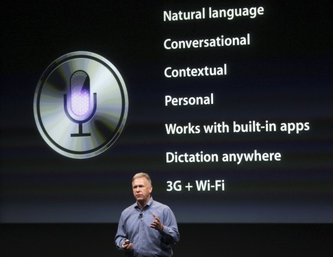 Apple's Philip Schiller speaks about its digital personal assistant Siri's voice recognition and detection back in 2011. Photo: Reuters