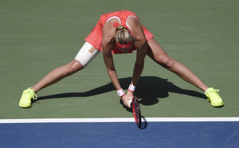 Petra Kvitova slumps on her way to defeat. Photo: EPA