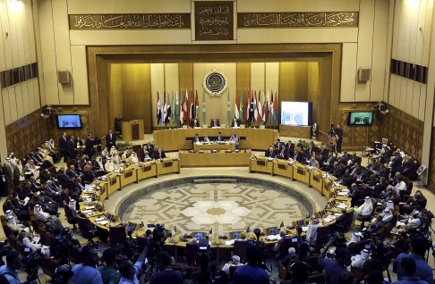 Arab foreign ministers and Arab League delegation members attend the 144th annual meeting yesterday to discuss the crises in Syria and the Middle East at the League headquarters in Cairo, Egypt. Photo: Reuters