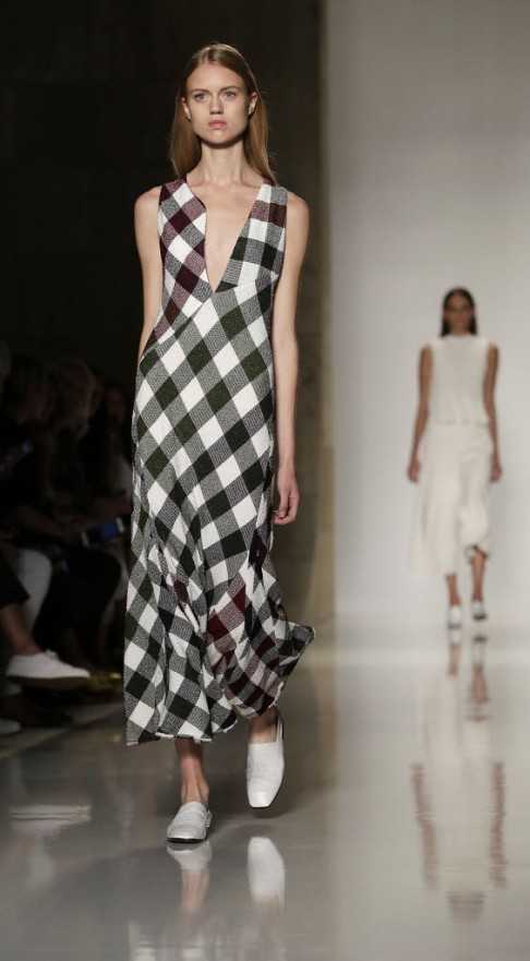Gingham designs are among the innovations in Victoria Beckham's spring/summer 2016 collection.