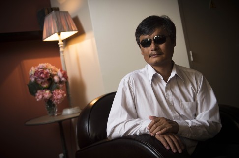Chinese popular human rights activist Chen Guangcheng enraged authorities by exposing forced abortions and sterilizations under China's one-child-only policy. He escaped from house arrest in April 2012 and fled to the US embassy days ahead of a visit by Hillary Clinton. Photo: AFP