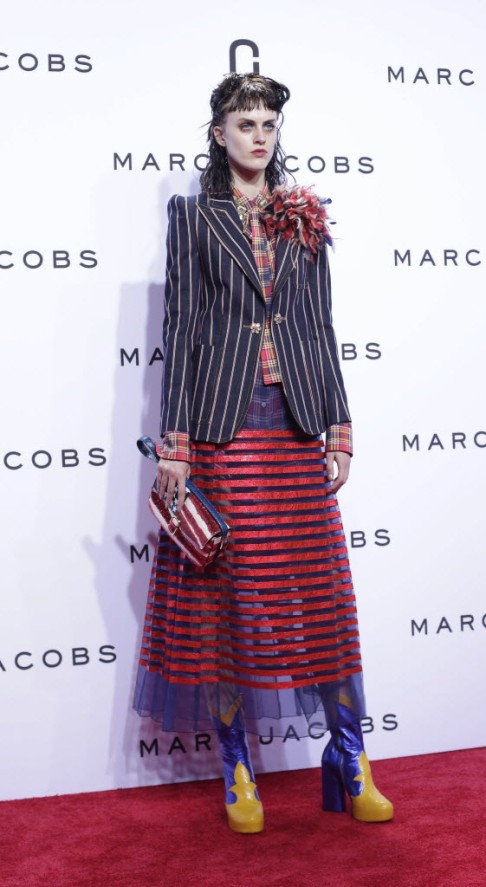 A look from Marc Jacobs' spring/summer 2016 collection, presented on a red carpet in New York. Photo: AFP