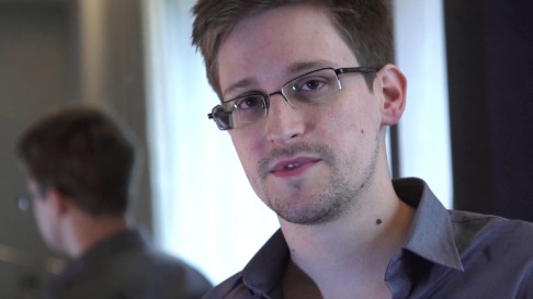 A still from video shot by Laura Poitras of Edward Snowden being interviewed in a Hong Kong hotel room by journalist Glenn Greenwald as he made revelations about mass surveillance of their citizens by the US government and other Western governments. Photo: Guardian/Glenn Greenwald/Laura Poitras