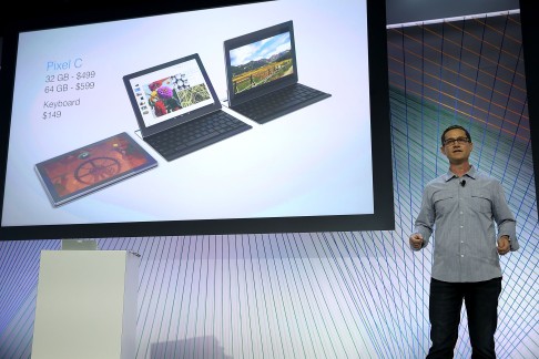 Google product manager Andrew Bowers announces the new Android-based Pixel C tablet during a media event on September 29 in San Francisco. Photo: AFP