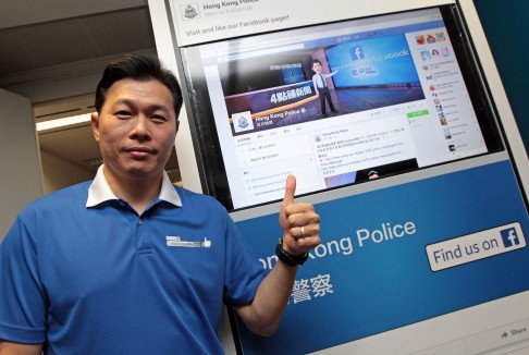 PR chief Steve Hui urges viewers to give the page a "like". Photo: Bruce Yan
