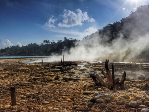 Hot springs near Mount Lokon, in Sulawesi.