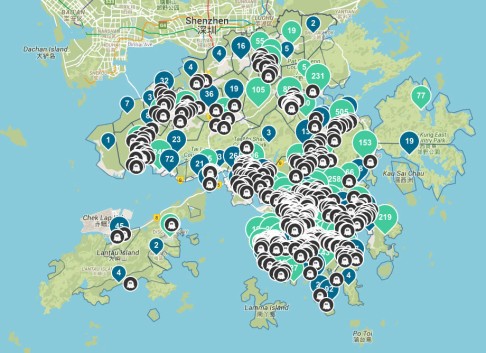 The Spacious.HK map shows how many "haunted houses" there are in Hong Kong.