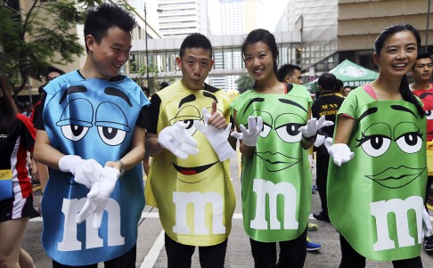 Participants dress as M&M's.