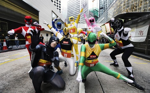 SCMP Rat Race team as the Power Rangers (and the Marvel character Black Bolt).