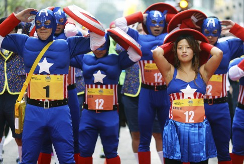 Colliers International Rat Race team as Captain America's.