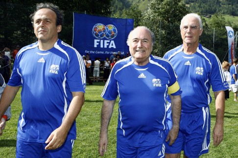 Michel Platini, Sepp Blatter and Franz Beckenbauer in action. All are now under investigation by Fifa's ethics committee. Photo: EPA