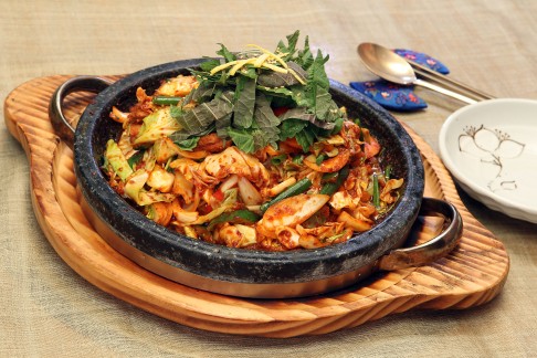 Spicy pork belly casserole from Arirang. Photo: Edward Wong