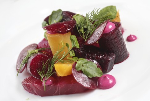 Beetroot-cured salmon with salt-baked beetroot at Aberdeen Street Social. Photo: K.Y. Cheng