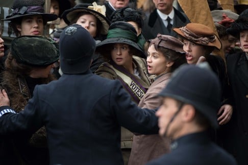 Helena Bonham Carter (middle) in a scene from Suffragette.