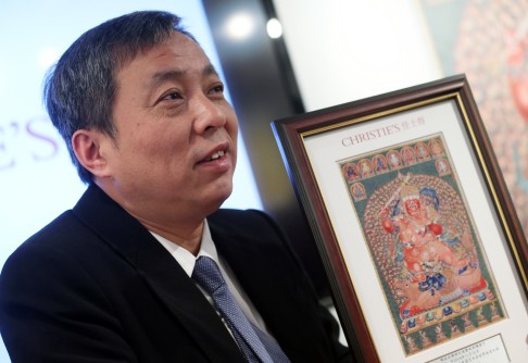 Liu Yiqian paid HK$348.4 million for the Thangka, an important imperial Tibetan embroidered silk. Photo: K.Y. Cheng