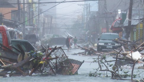 The aftermath of Typhoon Haiyan, in Tacloban.
