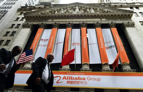 Alibaba stock goes live on the floor at the New York Stock Exchange on September 19, 2014. Photo: AFP