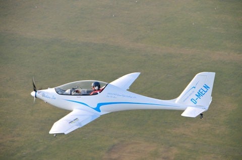 A German Elektra One, developed by Calin Gologan of PC-Aero, is shown on its first test flight in 2011. Photo: SCMP Pictures
