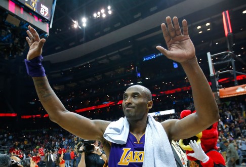 The Lakers superstar waves to his fans in his hometown of Philly. Photo: AFP